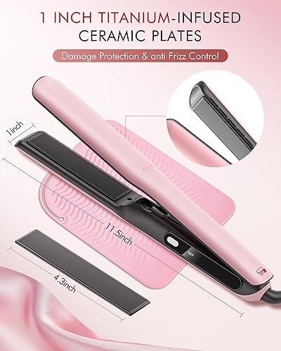 Miniatura 8 de Betahouse Plancha para alisar el cabello con flujo de aire, alisador y rizador 2 en 1, varita iónica de 1 pulgada con aire de refrigeración y aroma