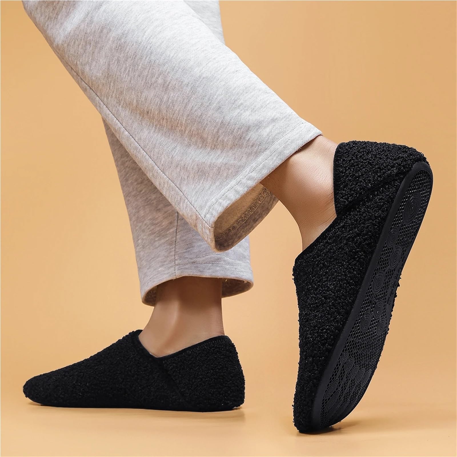 Pantuflas Hombre Zapatos de interior for el hogar, zapatillas for hombre, zapatos casuales suela blanda, algodón polar ligeros antideslizantes
