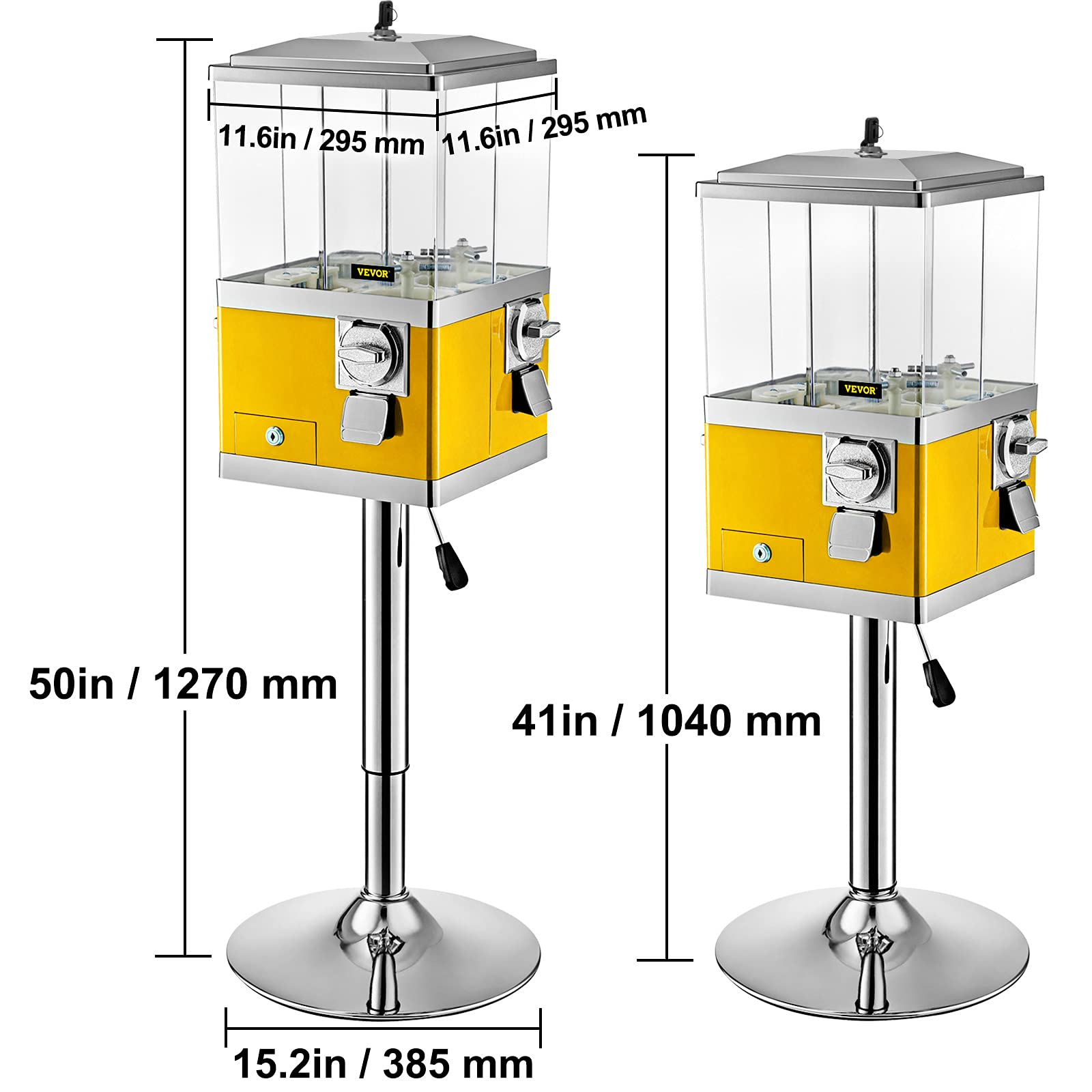 Buy VEVOR Vending Machine with Stand, Yellow Quarter Candy Dispenser
