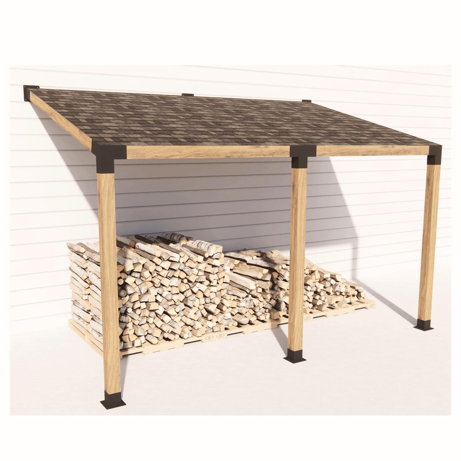 Set Staffe Per Pergola Inclinata – Acciaio Rivestito, Per Pali 4x4, Configurazione 3 Vie O Unidirezionale, Nero
