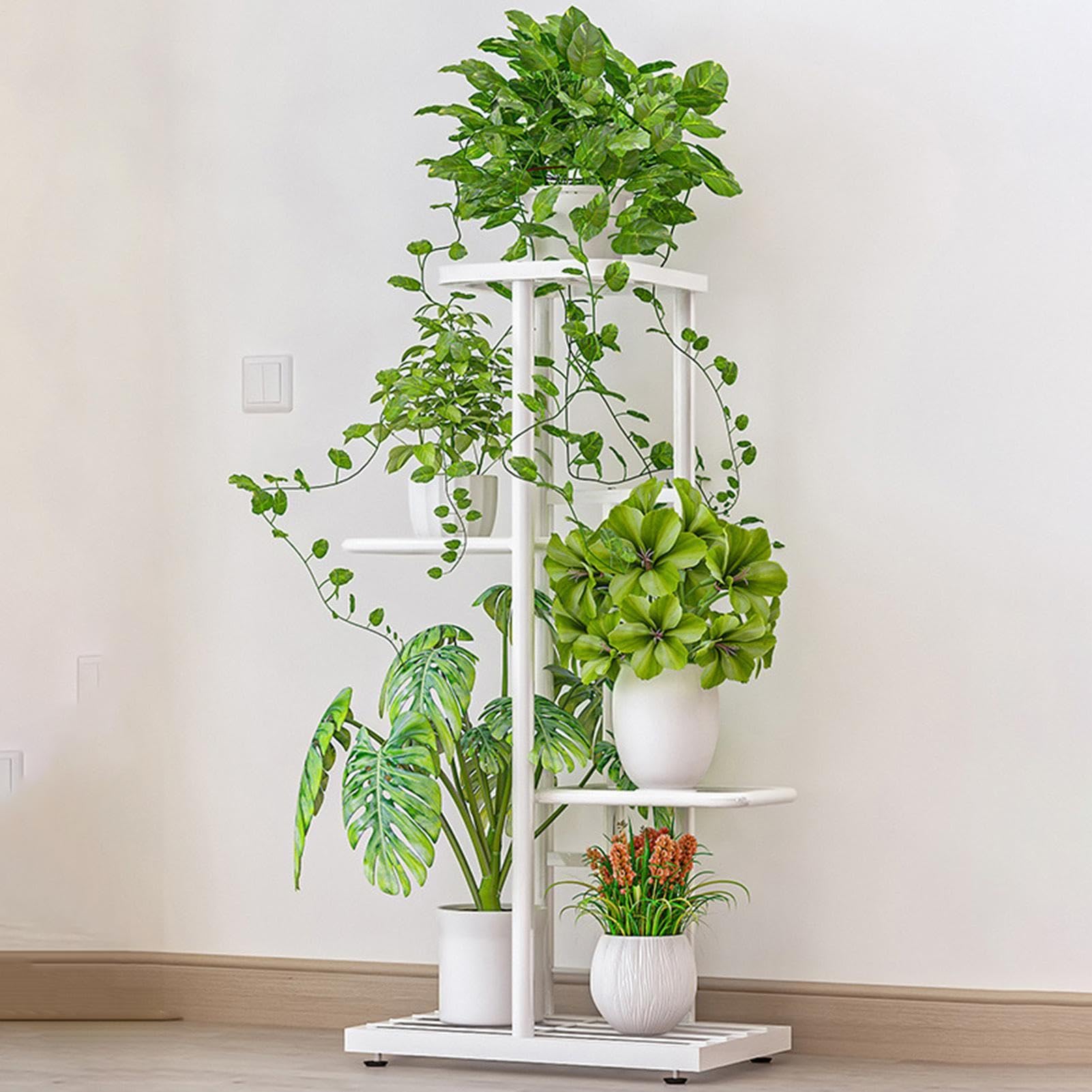 Supporto Portavasi Da Esterno Scaffale Portafioriere In Metallo A 4 Ripiani | Portafiori In Metallo Per Interni, Esterni, Giardino, Patio, Balcone, , Angolo Del Soggiorno