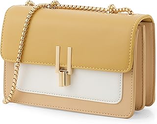 Color-Block Crossbody Bags for Women Leather Cross Body Purses Cute Desi...