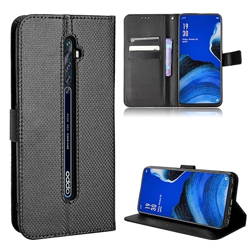 Case for Oppo Reno2 Z Leather Case Cover,Case for Oppo Reno2 F Leather Case Cover,Case for Oppo Reno 2Z CPH1945 CPH1951 PCKM80 / Reno 2F CPH1989 Case PU Leather flip Cover Black