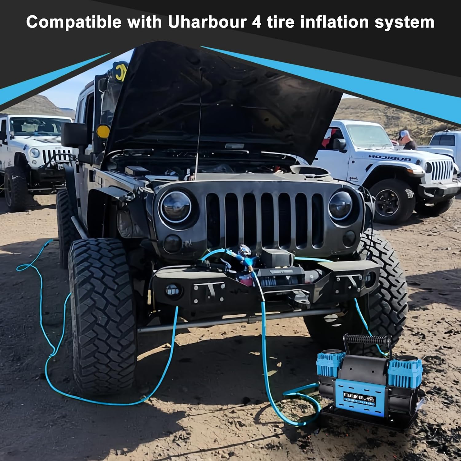 12V Offroad Air Compressor Dual Compressor with Digital Pressure Gauge, 12 Volt Off Road Air Compressor Heavy Duty comes with Carrying Bag - Image 6