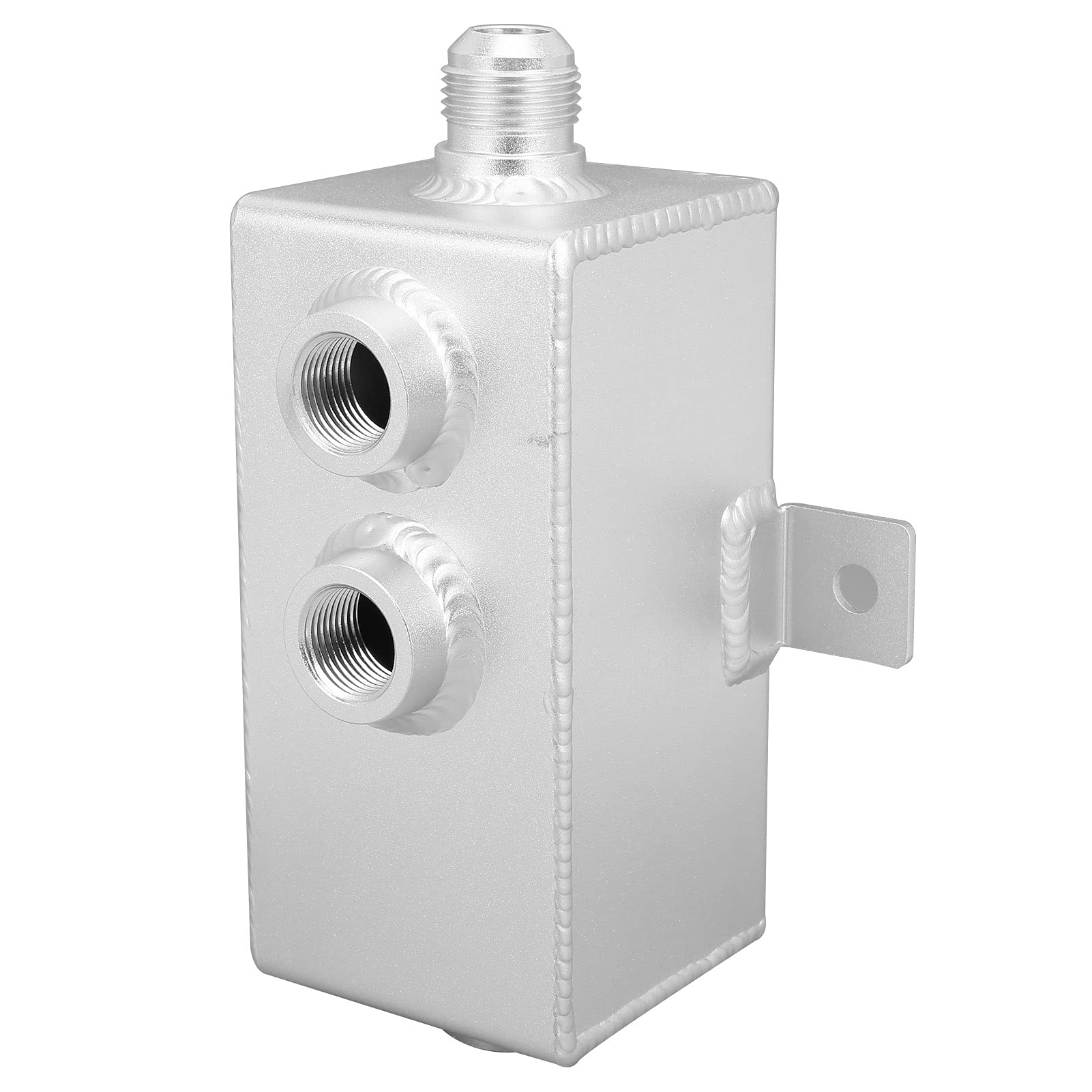 Oil Catch Can 1L Universal | Aluminum Coolant Overflow Tank with Baffle & Drain Tap | Oil Separator for PCV/CCV | Breather Component Included