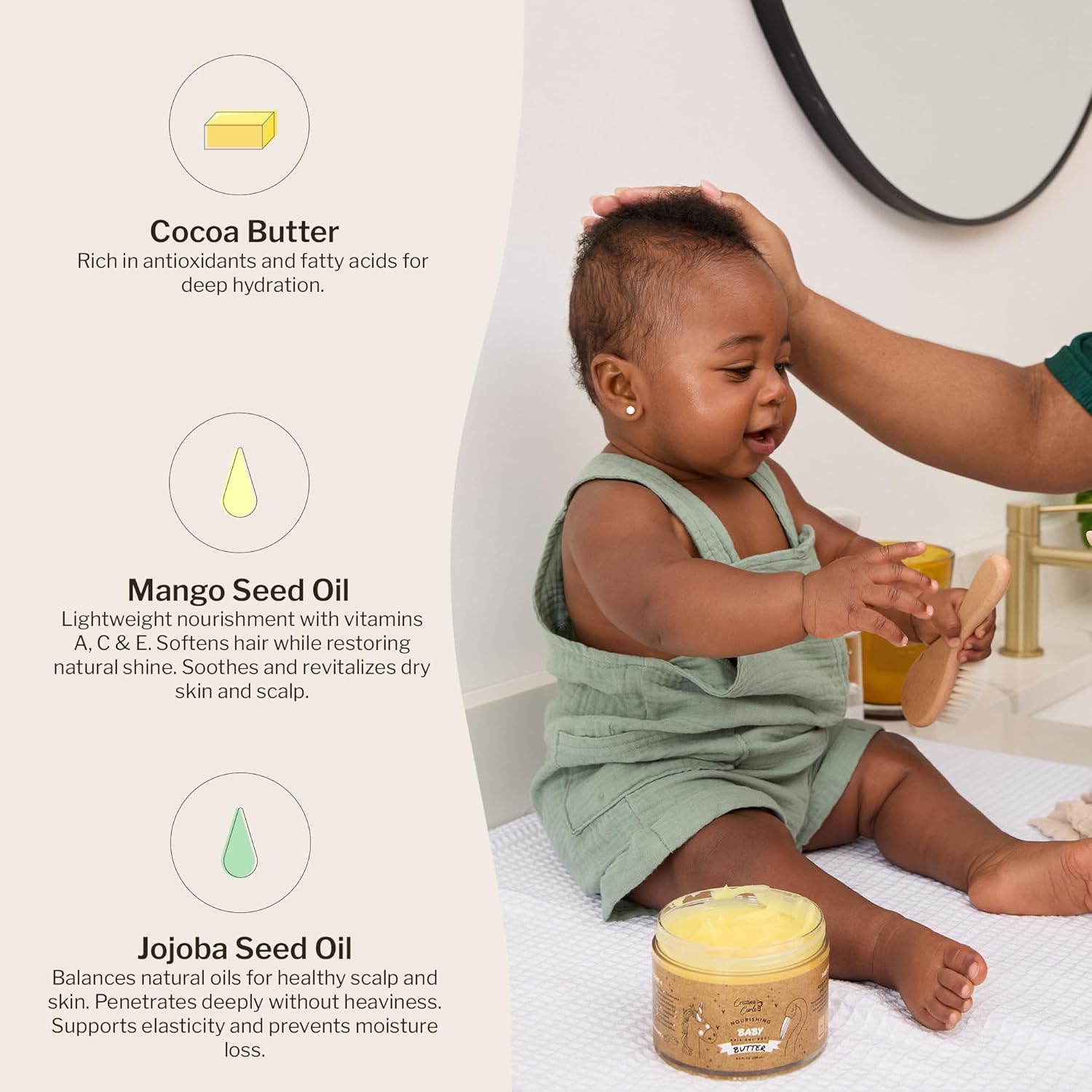 Cristina's Curls Nourishing Baby Hair And Body Butter – Rich Whipped Moisture To Seal Soft Skin And Strands
