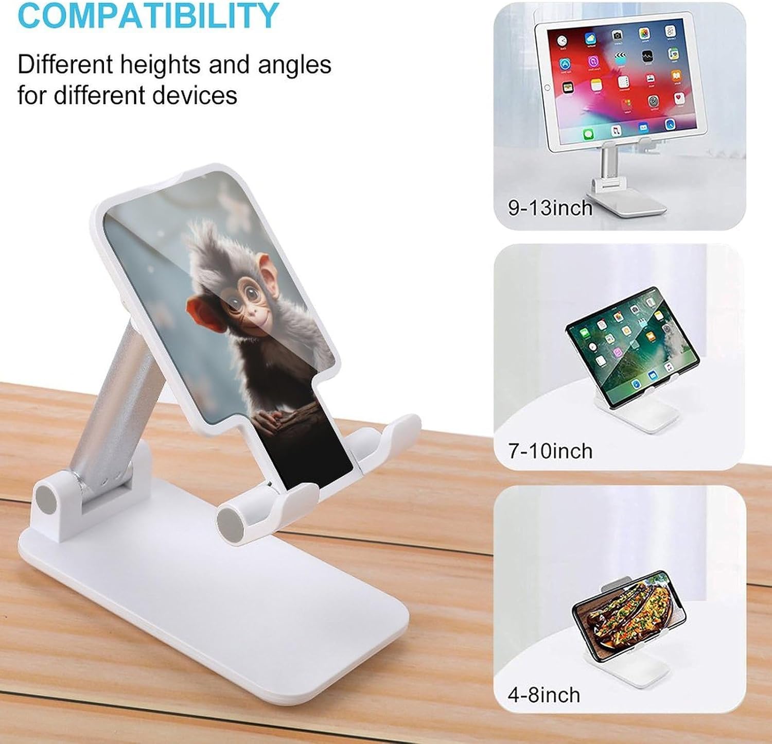 Cute Monkey Foldable Phone Stand for Desk Taller Stand image 3