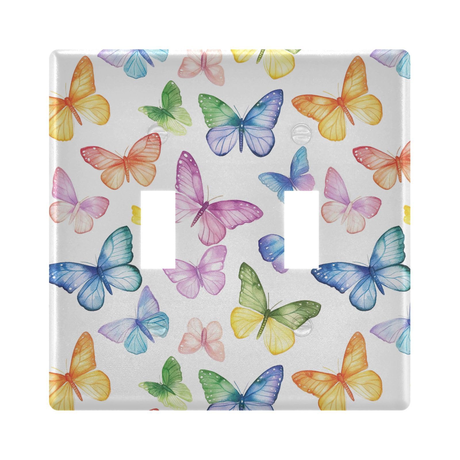 UMIRIKO Pink Blue Butterfly Light Switch Cover Plate Covers Decorative Double Toggle Home Decor 202b7082