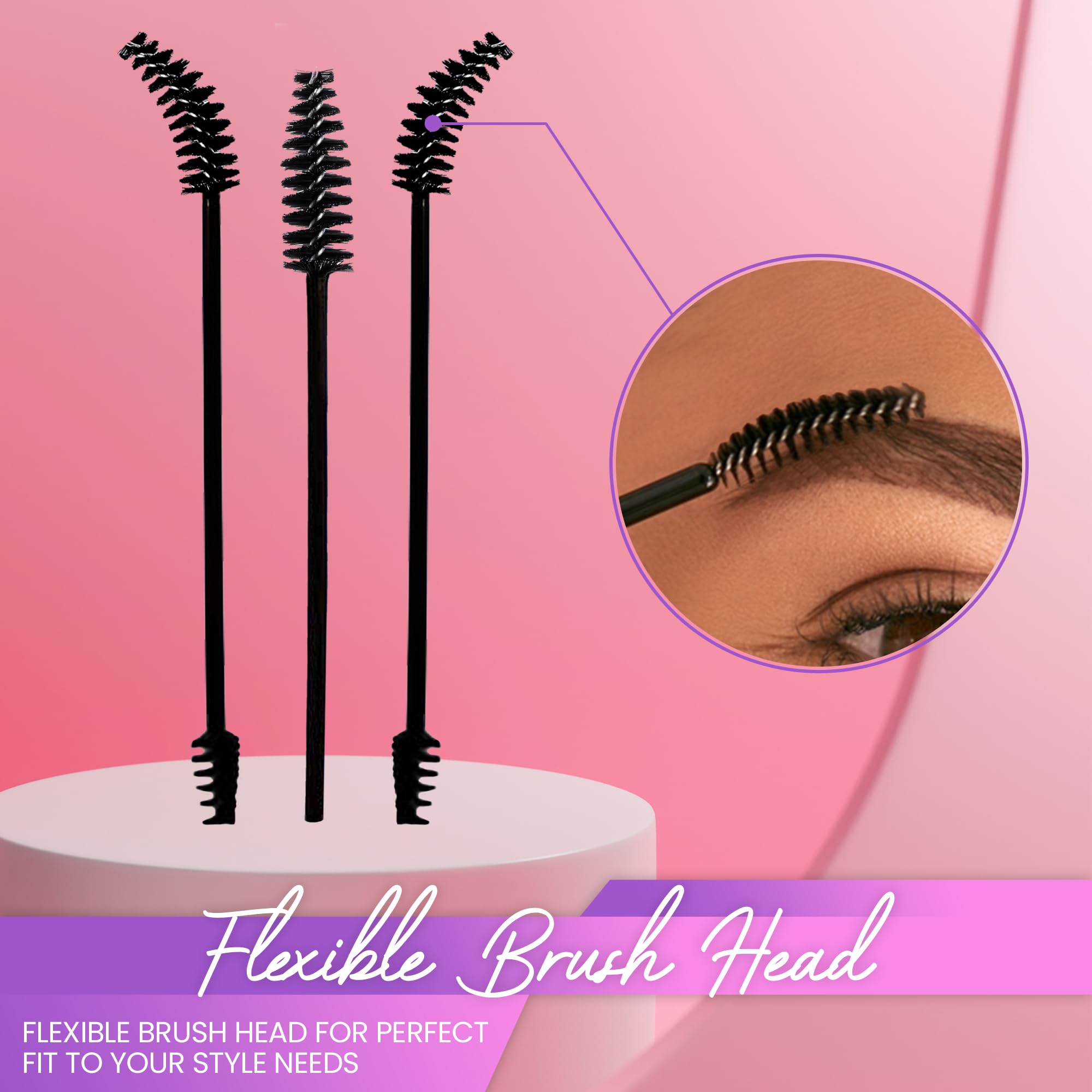 CRBeautyNeeds Disposable Spoolie Kit, Black