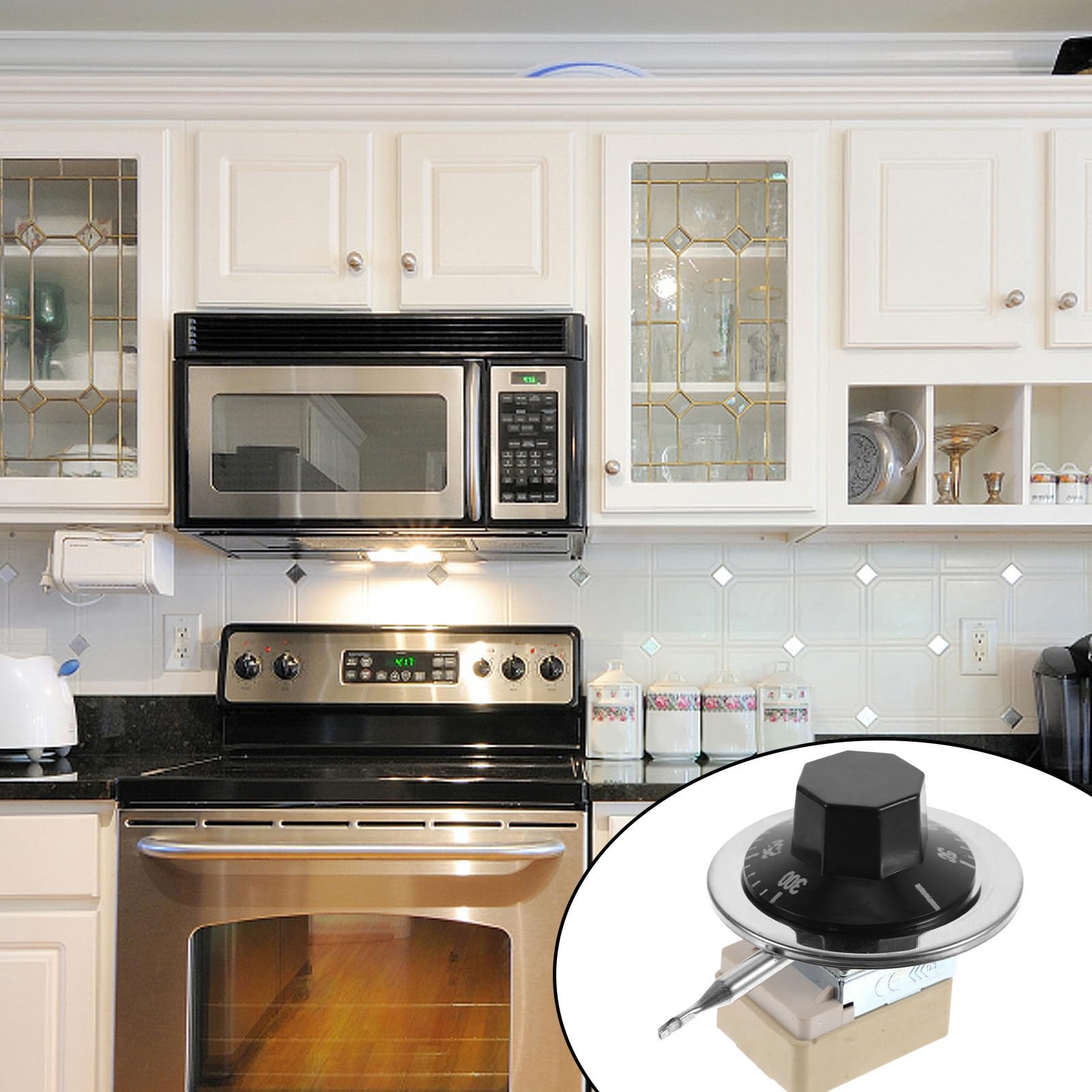 3piezas Termostato Mecánico De Control De Temperatura Para Freidoras y Calentadores De Agua Alta Fiabilidad Compatible Microondas y Hornos