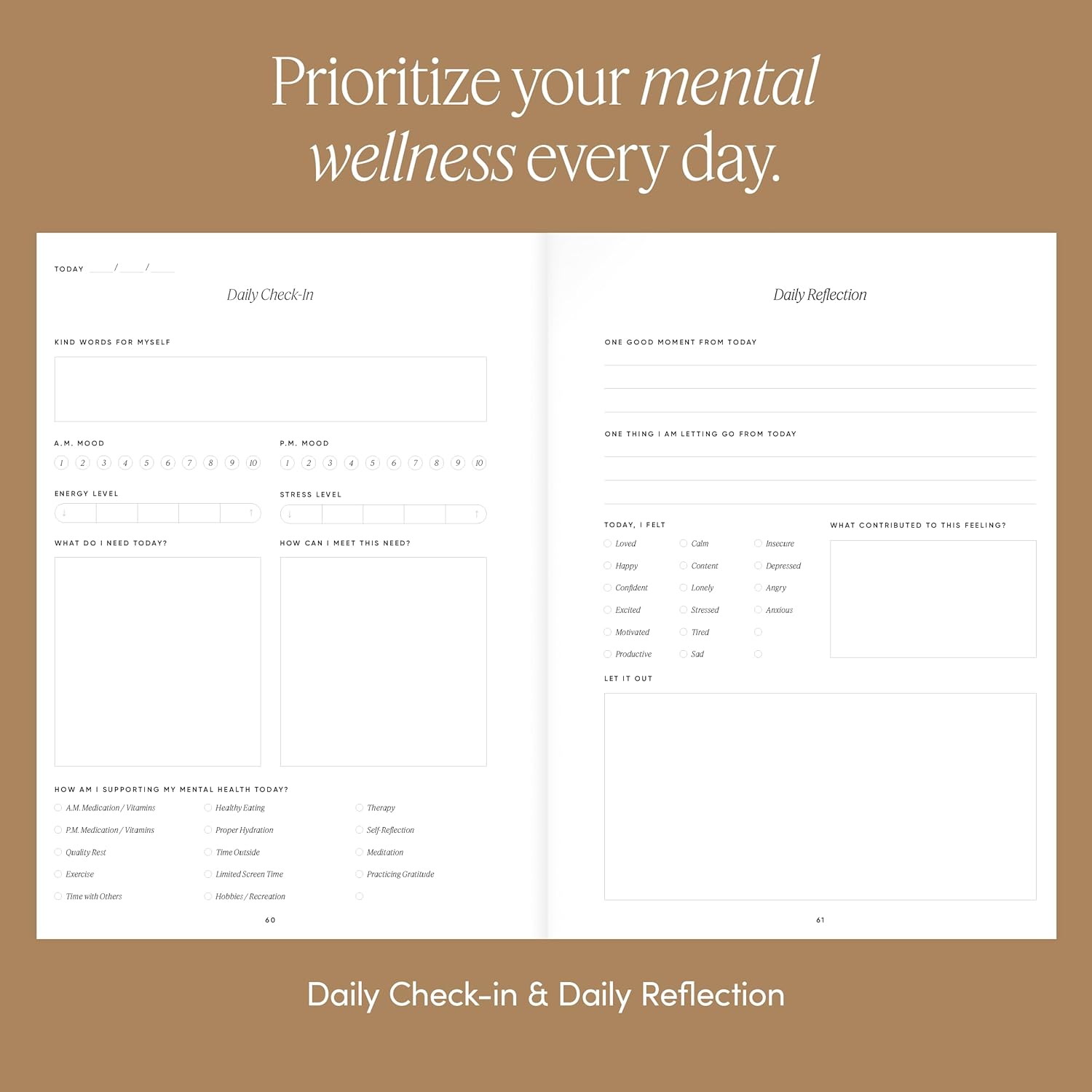 The Inner Work Journal: Mental Health Journal for Men & Women With Prompts - Guided CBT Journal for Anxiety, Depression, Mindfulness, Reflection, and Stress Relief (Sage)