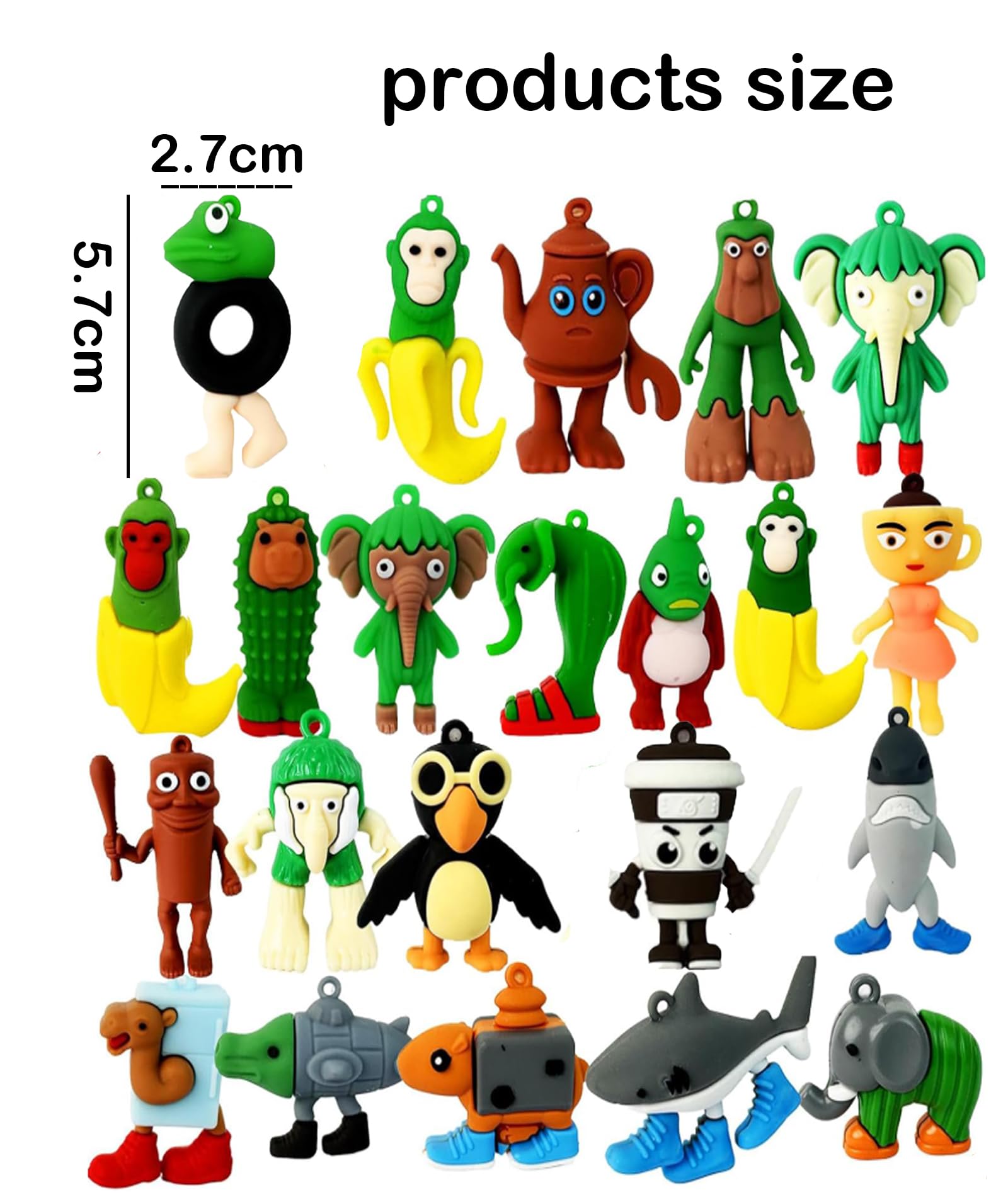 Zbdroxygen 22Pcs Italian Brainrot Toys, Tung Tung Tung Sahur Toys, Mythological Toy for Desk Decoration, Bag Charm, Shelf Display, Figurines 1
