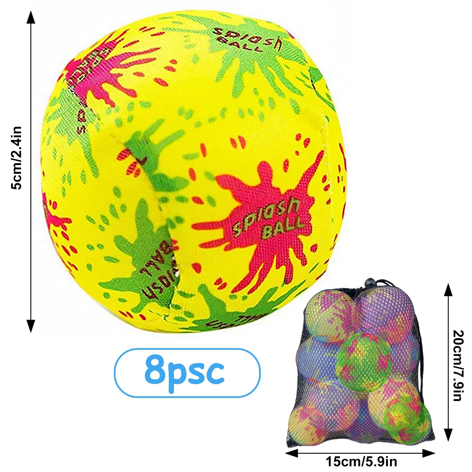 Set De 8 Juguetes De Agua Reutilizables Para Piscina Y Playa – Globos De Esponja Suaves