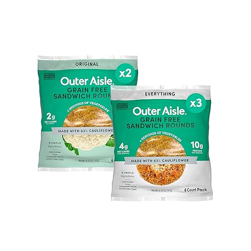 Outer Aisle Paquete de muestras de coliflor gourmet Keto, bajo en carbohidratos, sin granos, sin gluten Paquete de 5 (paquete variado favorito del