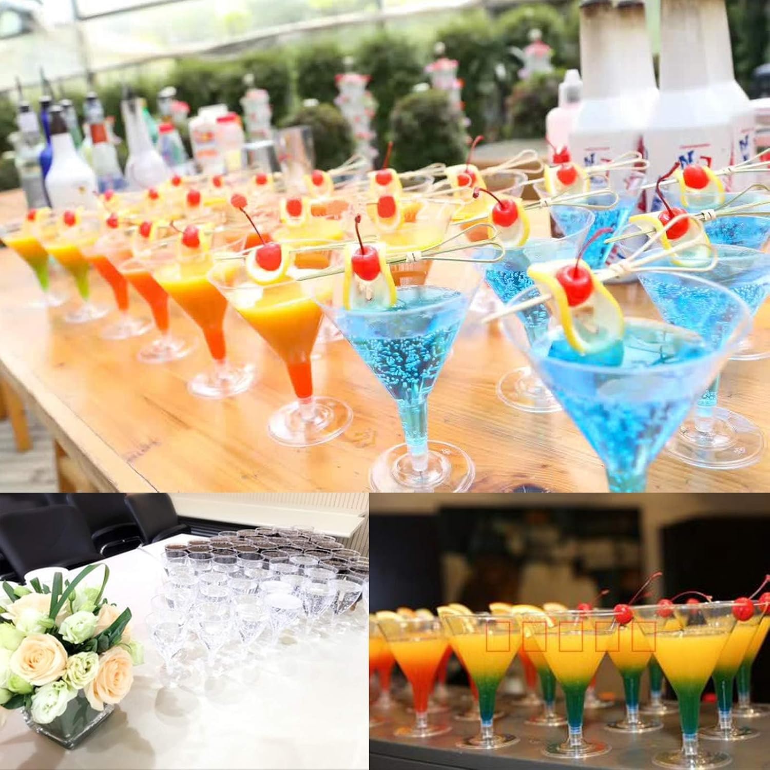 Haploon 30 PCS 7oz Plastic Martini Glasses, Disposable Clear for Cocktail Party, Wedding, Outdoor Picnic