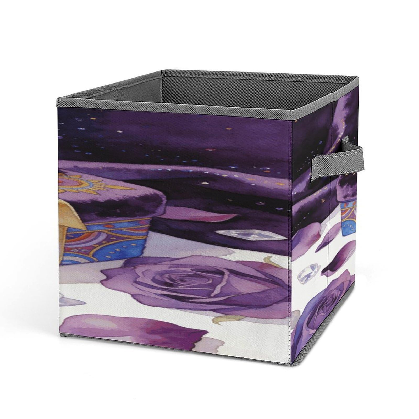 VstaDank The Dream Box Under The Starry Veil Storage Bin Collapsible Storage Cubes Organizer Oxford Cloth Storage Box with Dual Handles Large Stackable Closet Storage Bins for Sheets Hat Sweater