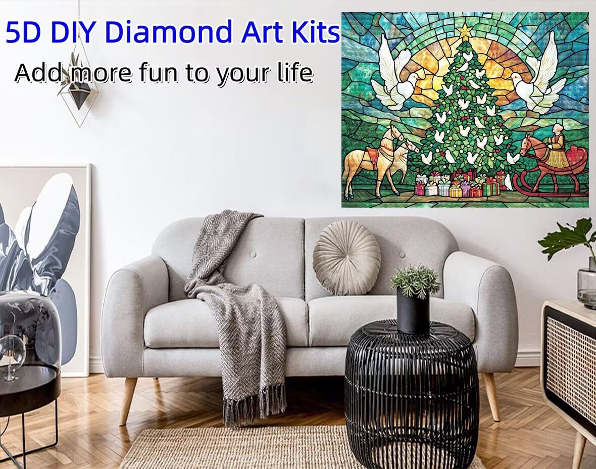 5D DIY Boże Narodzenie diamentowe zestawy malarskie, pełne 1 diamentowe malowanie dla dorosłych początkujących, kreatywne hobby dorośli diamentowa sztuka, dekoracja ścienna do domu diamentowy obraz z
