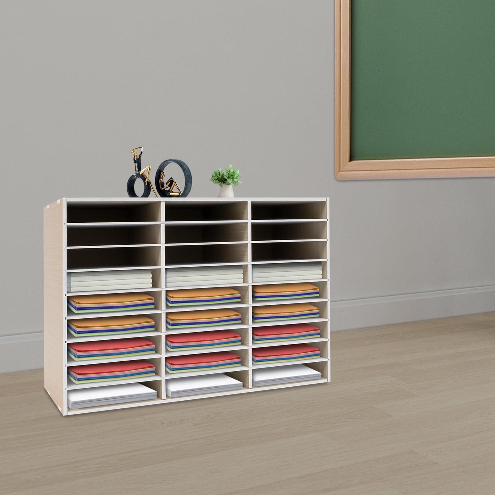 Organisateur de bureau - Accessoire Bureau - Étagère de rangement - Avec 27 compartiments en PVC - Capacité de charge de 50 kg - Pour bureau, école, maison