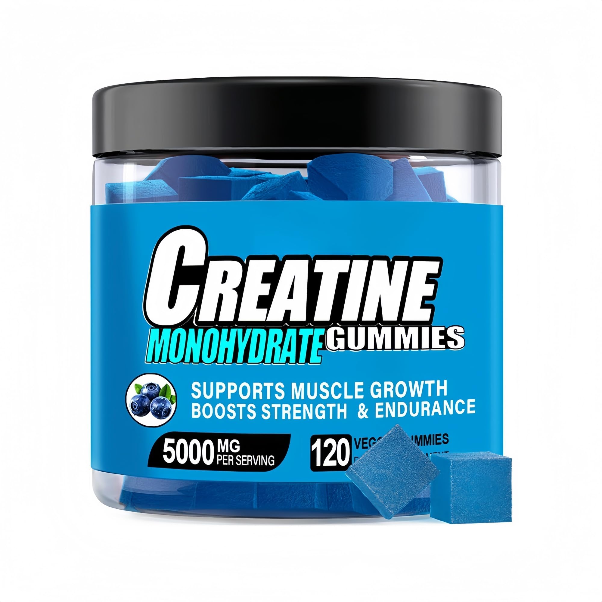 HealthyFinds Sugar Free Creatine Monohydrate Gummies for Men & Women, 5000mg Creatine Monohydrate Per Serving, with L-Taurine, Alpha GPC, Betaine