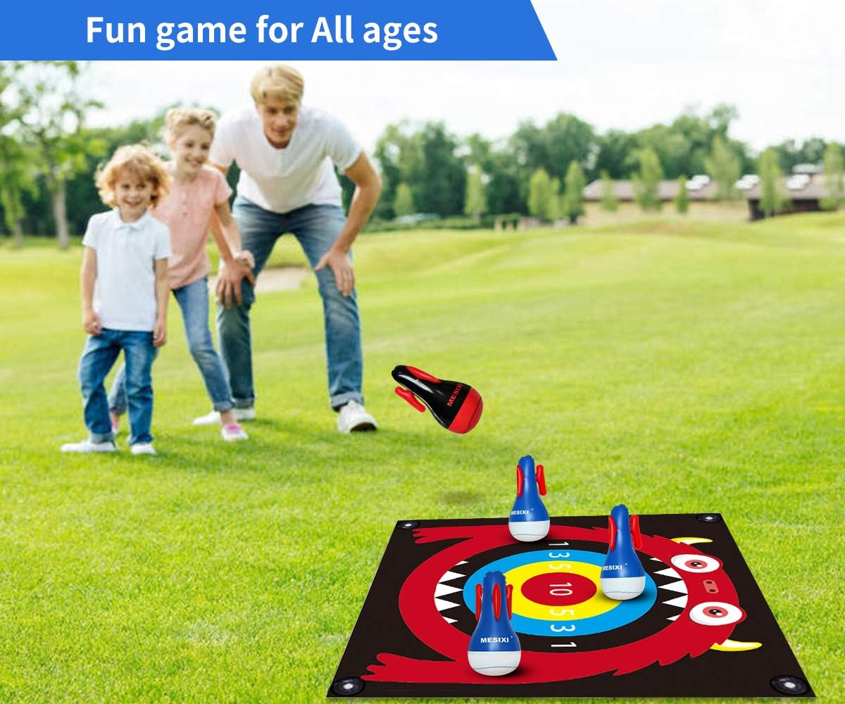 MESIXI Inflatable Darts Game Yard Lawn Darts Games Target Toys Floor Games for Kids Adults Great Fun Family Indoor Outdoor Garden Park Activities Toys for Boys Girls 3 4 5 6 7 8 9 10 Year Old : Toys & Games
