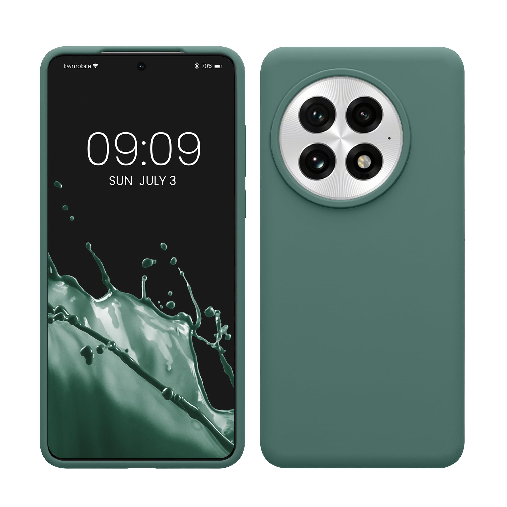 kwmobile Case Compatible with OnePlus 13 Case - TPU Silicone Phone Cover with Soft Finish - Forest Green