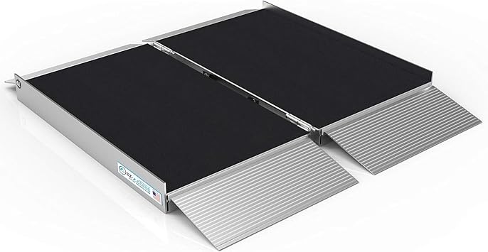 EZ-Access - Portable Wheelchair Ramp - Handicap Ramp for Home Entry, Portable Ramps for Wheelchairs with Slip-Resistant Surface and Self-Adjusting Bottom Transition Plates - 3 Ft Suitcase Singlefold