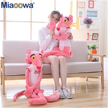 Plush Toys 55-130cm Huge Toys Playing Cute Naughty Pink Panther Plush Stuffed Plush Toy Home Decor Girl Kawaii Gift Color : Red, Height : 130cm
