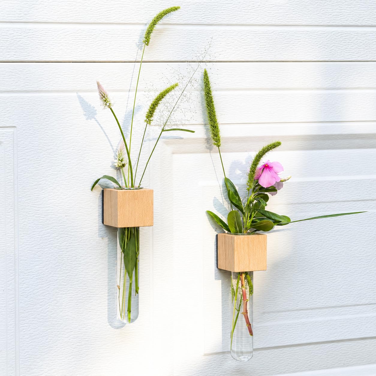 Yay Play Mini Wooden Magnetic Glass Vase Set of 4 - Test Tube Planter for Kitchens & Wall Planters for Living Room, Bedroom, Office, Garden - Magnetic Planter for Fridge - Ideal for Gifting-image-31