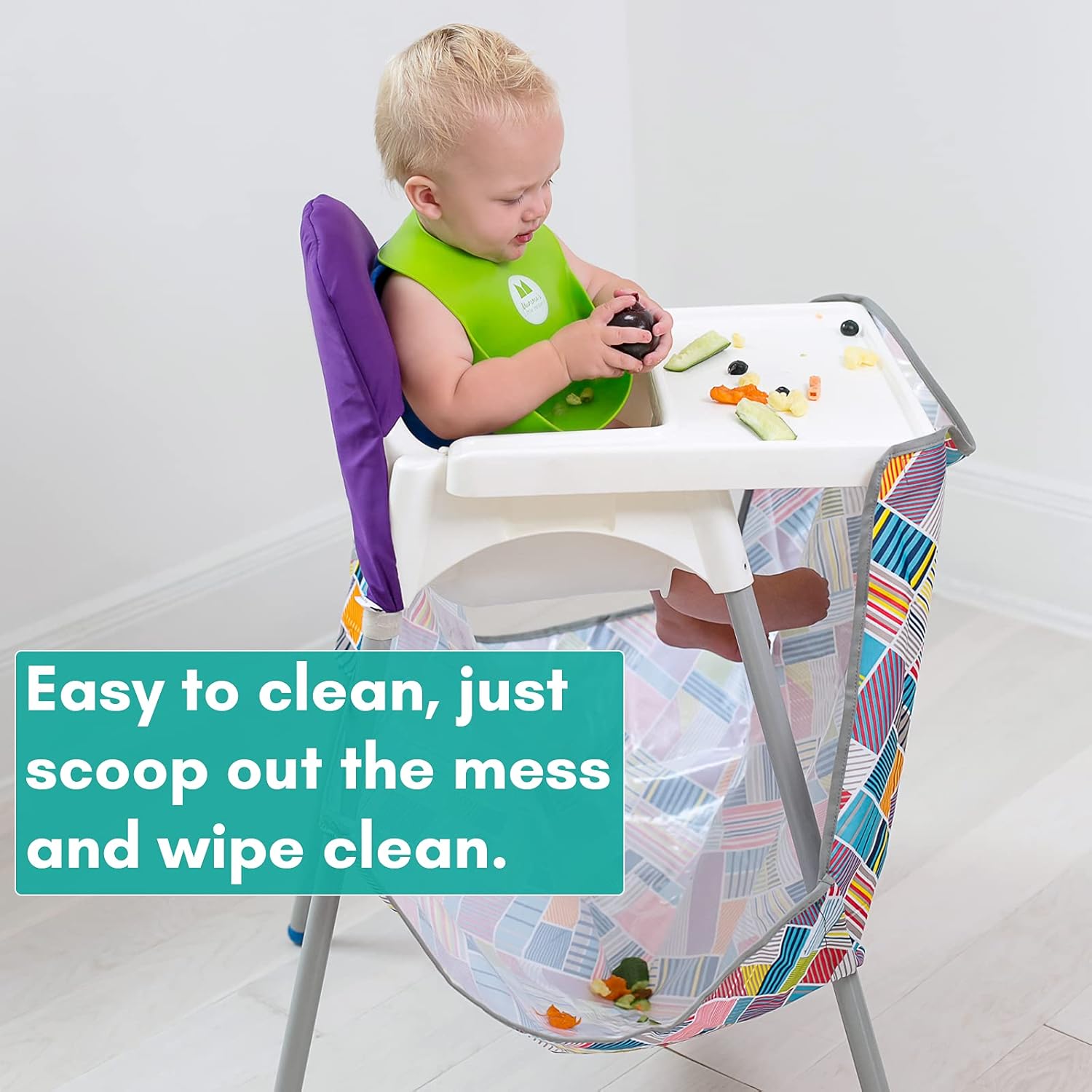 High Chair Food Catcher for Babies & Toddlers, Wipeable & Washable | Mumma's Little Helpers (Sloths)