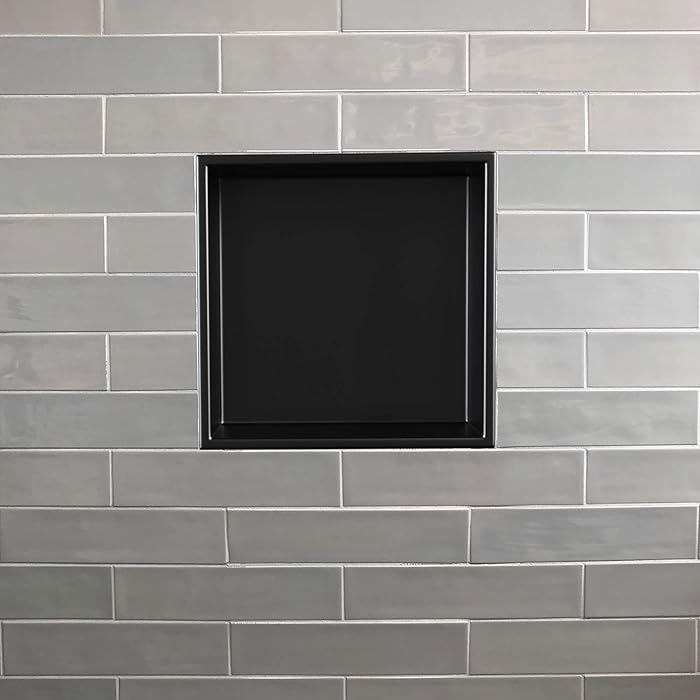 Buy Shower Niche NO TILE NEEDED 12" x 12" Powder Coat Black Single