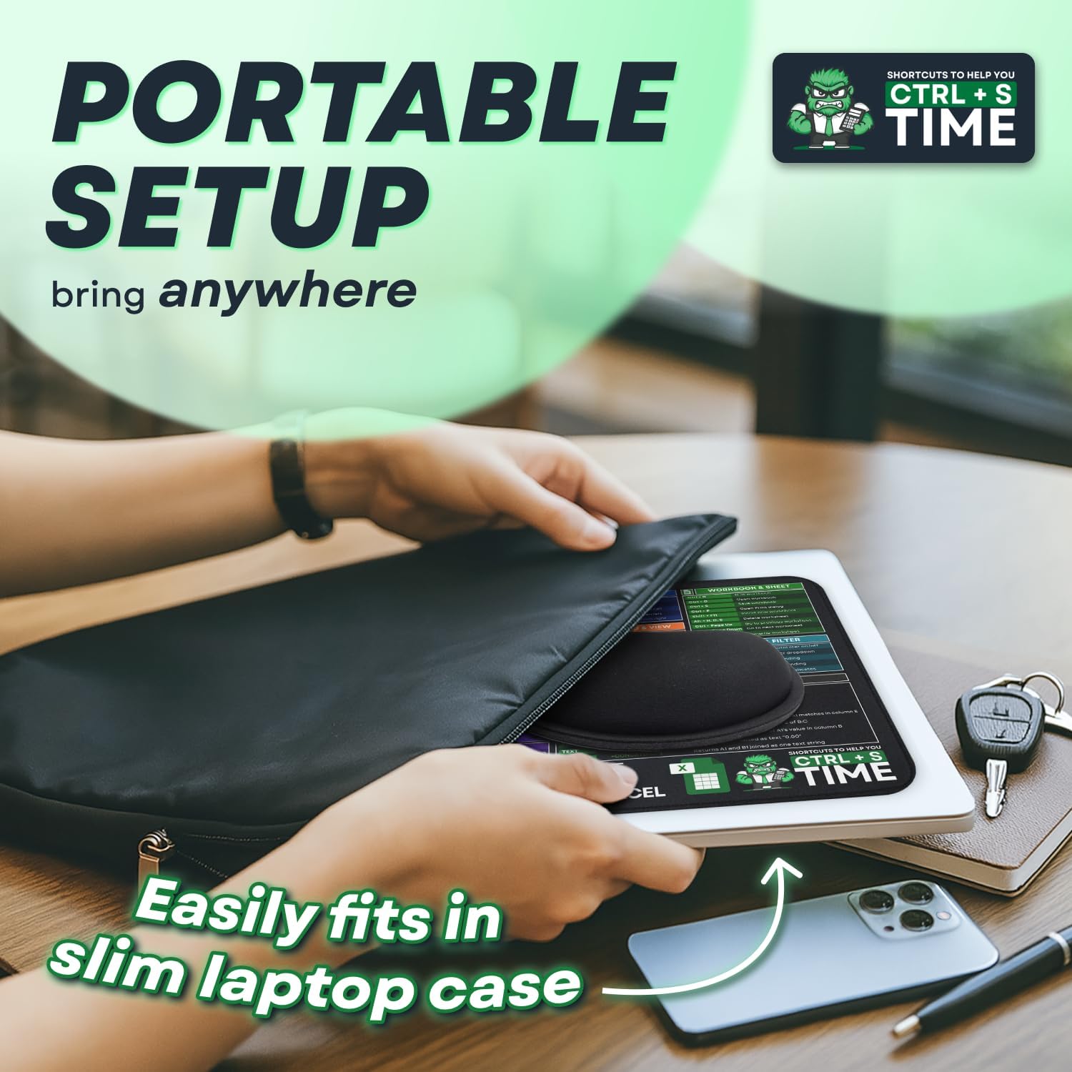 Excel Cheat Sheet Desk Pad - Portable Mouse Pad with Xcel Shortcuts - Office Keyboard Mat Desk Mat, Non-Slip Waterproof Spreadsheet Shortcut Keys Excell Cheat Sheet Desk Mat with Formulas [12” x 10”] - Image 7