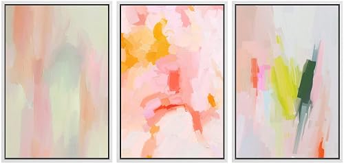 SIGNWIN Framed Canvas Print Wall Art Set Vibrant Pastel Watercolor