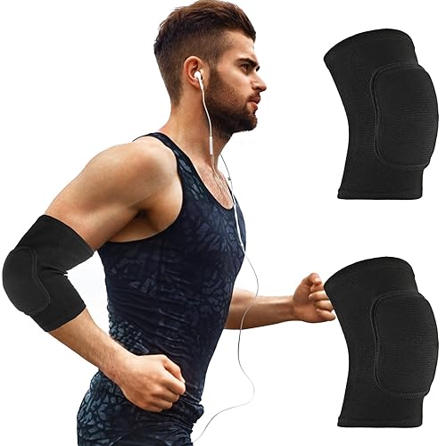 Miniatura 7 de Almohadillas protectoras para el codo, par de correas protectoras de codo, transpirable, anti-colisión, tendinitis, fitness, voleibol, baloncesto,