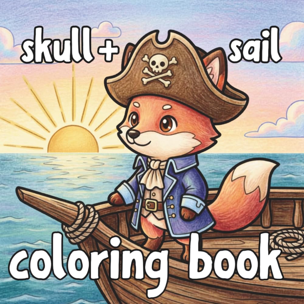 Skull & Sail Kawaii: A Cute Animal Pirate Coloring Book for All Ages