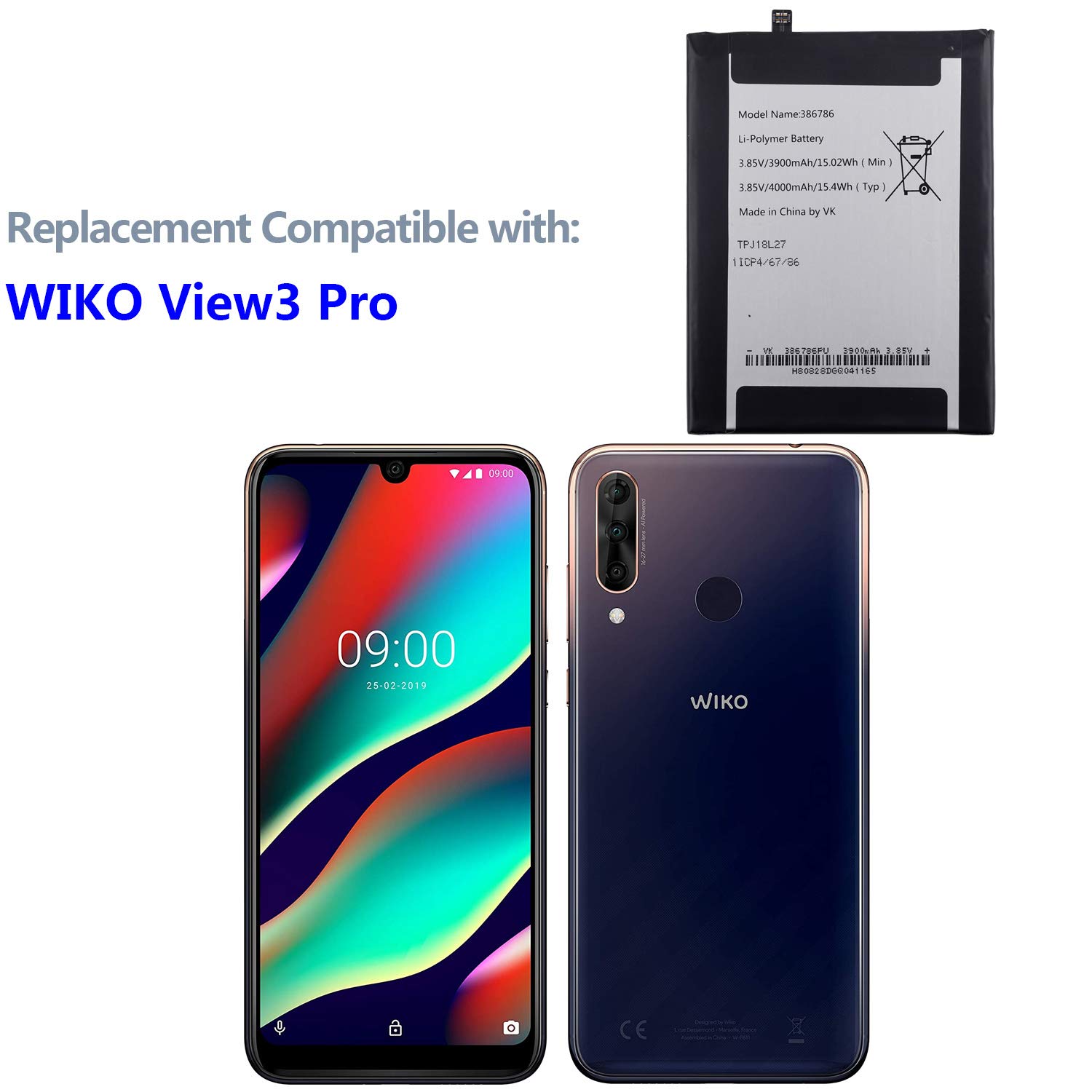 Trade Shop - Batteria Li-ion Agli Ioni Di Litio Compatibile Wiko Sunset