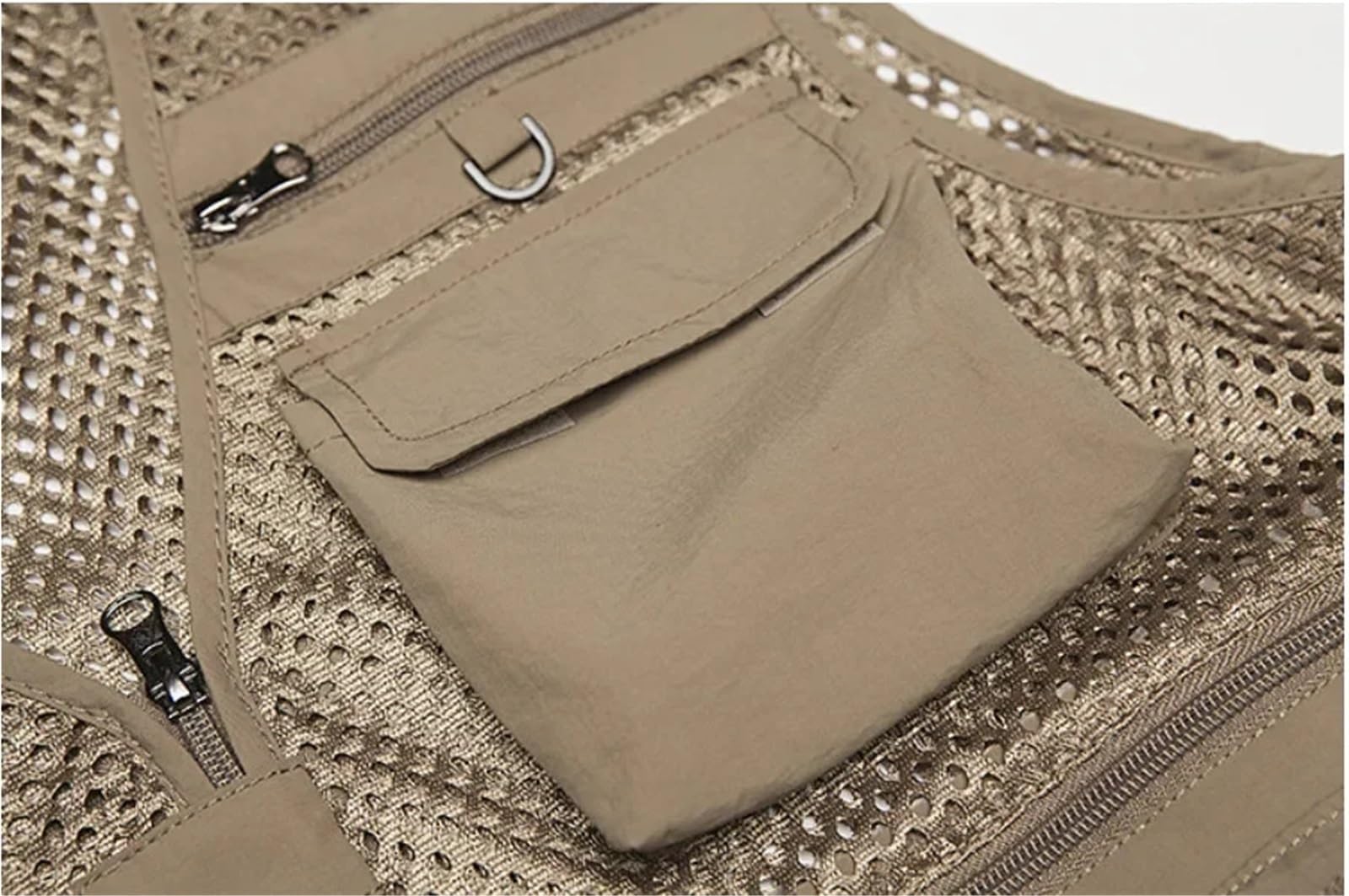Chaleco de Herramientas Plus Size Men's Vest Mesh Waistcoat Summer Tool Multi Pocket Work Wear Big Large Cargo Sleeveless Jacket Male Fishing Quick Dry
