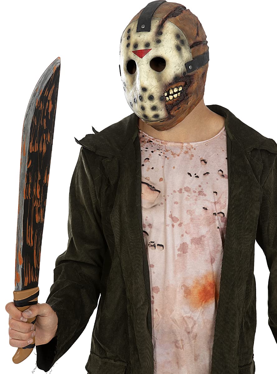 Funidelia | Maska lateksowa Jason Piątek Trzynastego Męskie i dla kobiet Perjantai 13. Horror - filmy Horror - Akcesoria dla dorosłych akcesoria dla kostiumu - Beżowy
