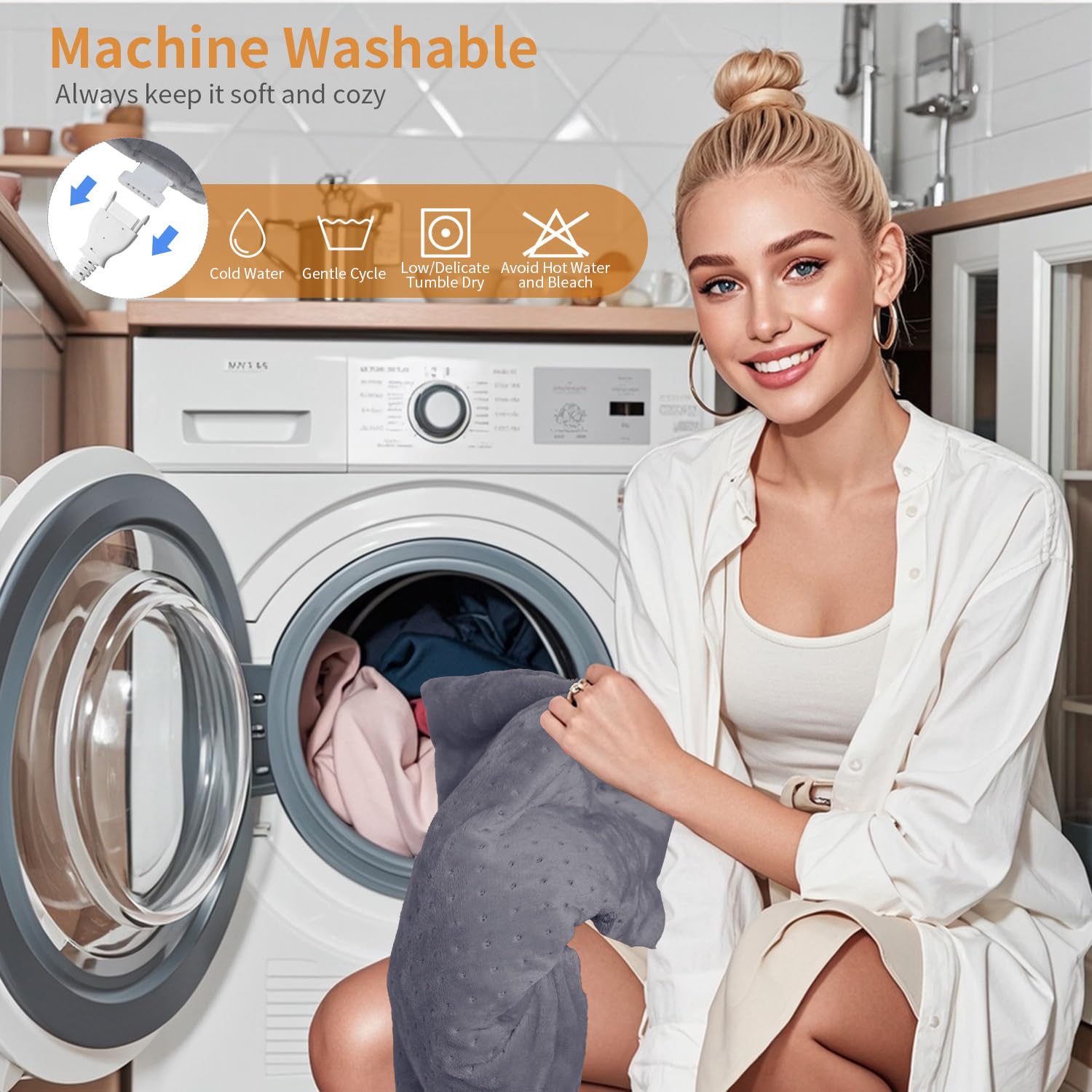 SAROO Almohadilla térmica para cuello y hombros, almohadilla térmica eléctrica para dolor de cuello, almohadillas térmicas de hombro con 9 ajustes de calor, apagado automático de 2 horas con cuenta