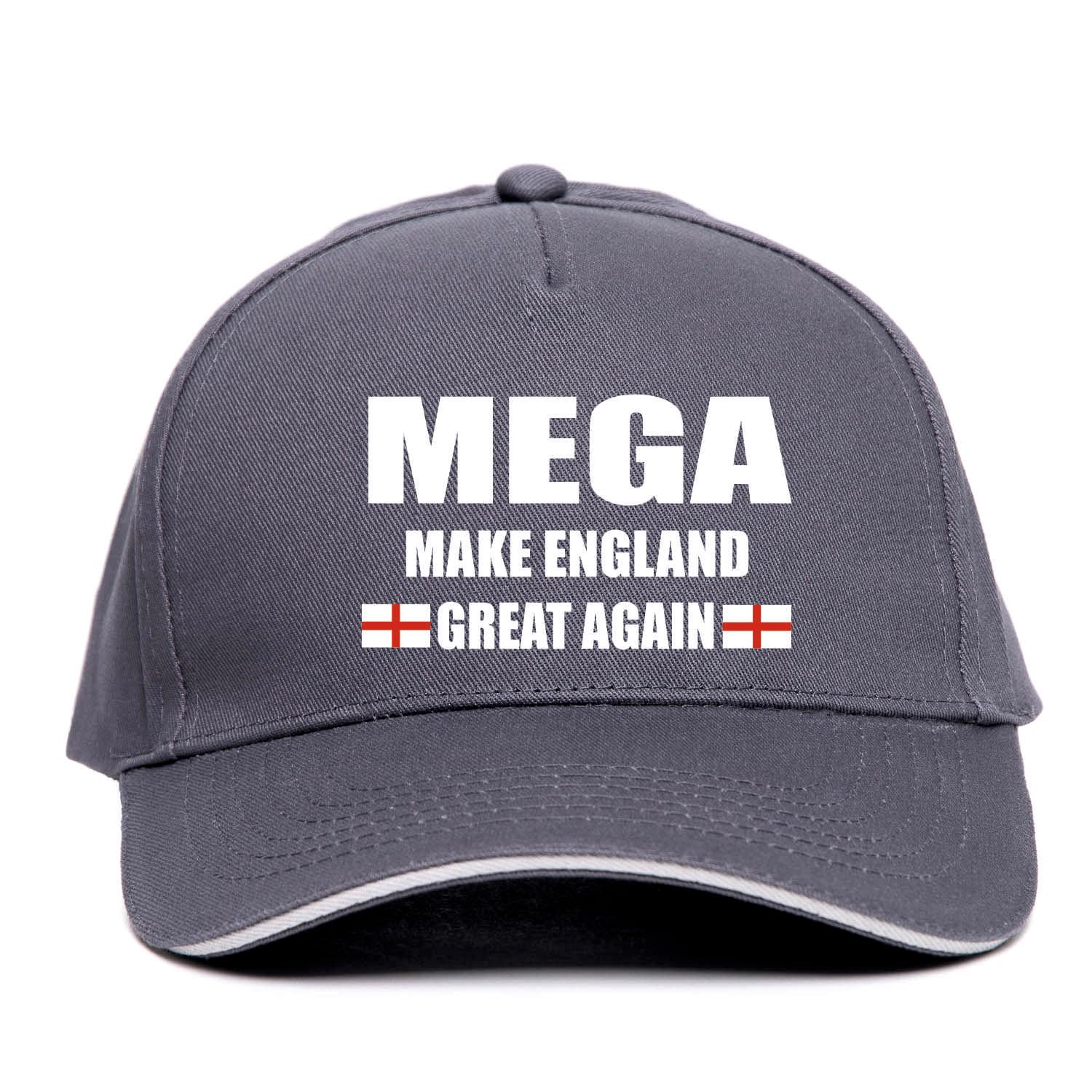 Print4u Unisex Grey Baseball Cap Mega Make England Great Flag St George Cross English Pride