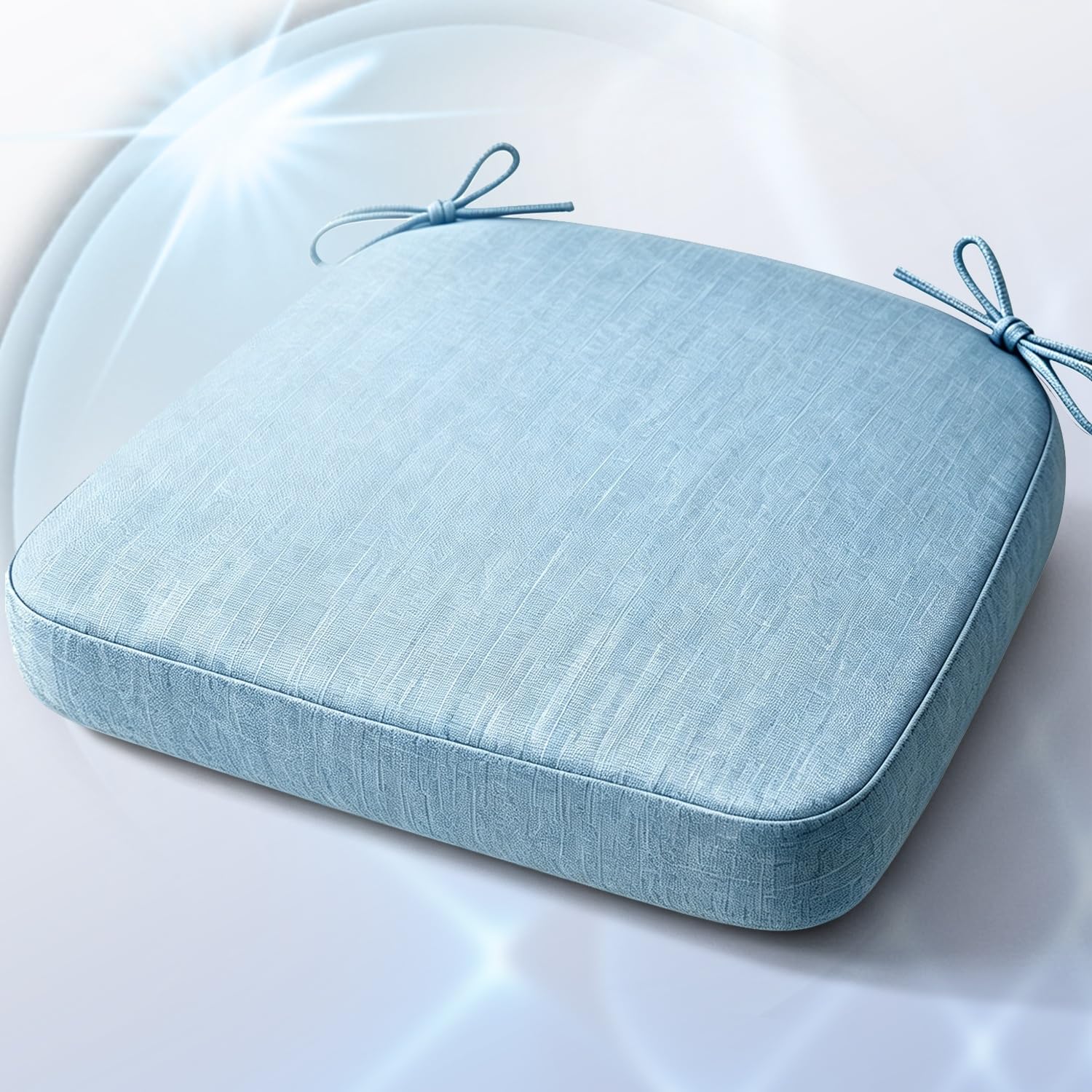 Cafusesdd Cafusedd-6 Psc Uv-Resistant Outdoor Chair Cushion Covers, Non-Slip Bottom with Ties Chair Pads, Patio Cushions for Patio Furniture Cushions/Bar(LightBlue,21''*19'')