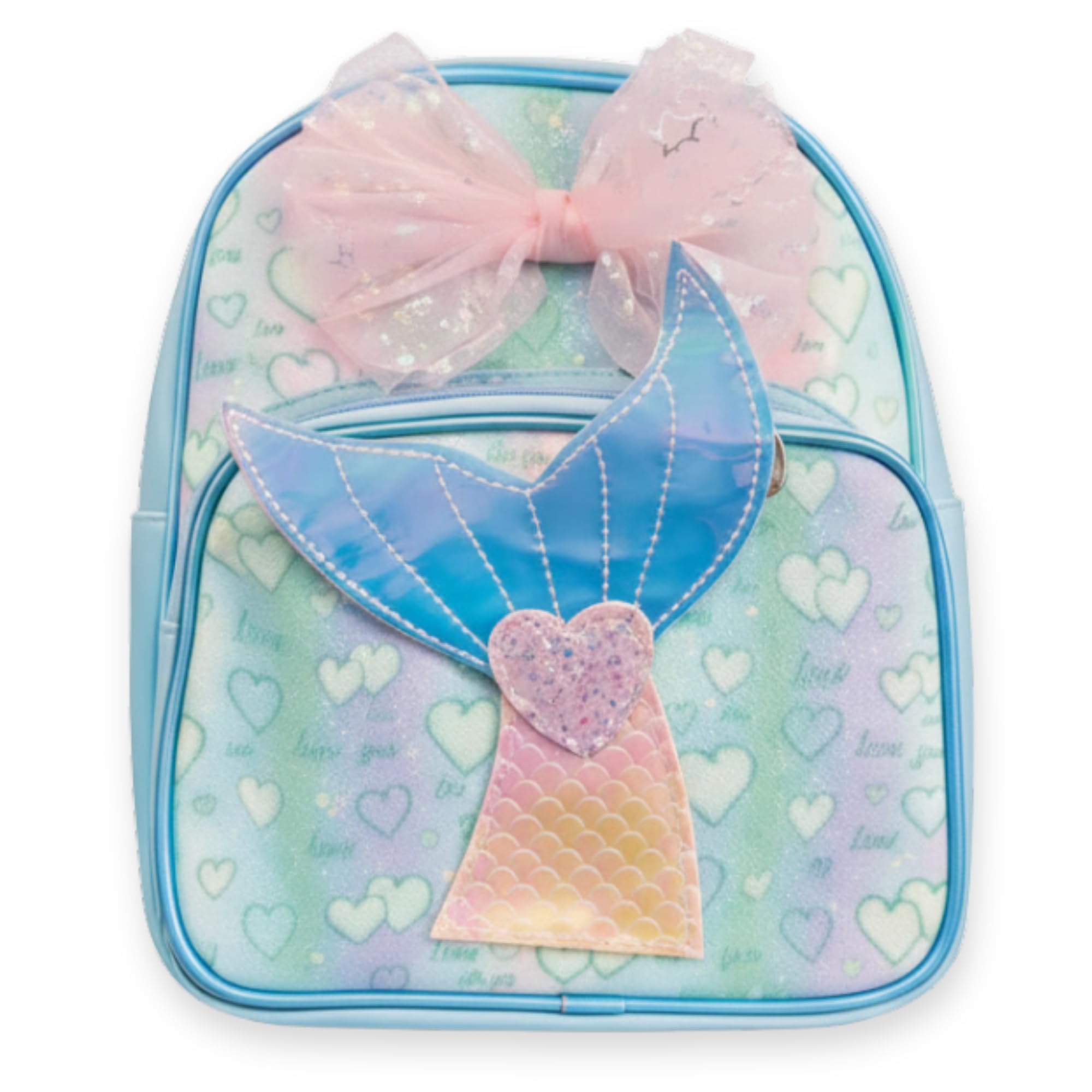 Girls Mermaid Backpack with Bow, Cute Pink School Bag for Kids, Glitter Tail Design, Lightweight Travel & Preschool Bag-picture-15