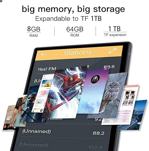Miniatura 3 de AOYODKG Tablet 2 en 1, tableta Android 11 de 10.1 pulgadas con teclado, funda de ratón, 4 GB de RAM+64 GB de ROM (expansión de 256 GB), procesador