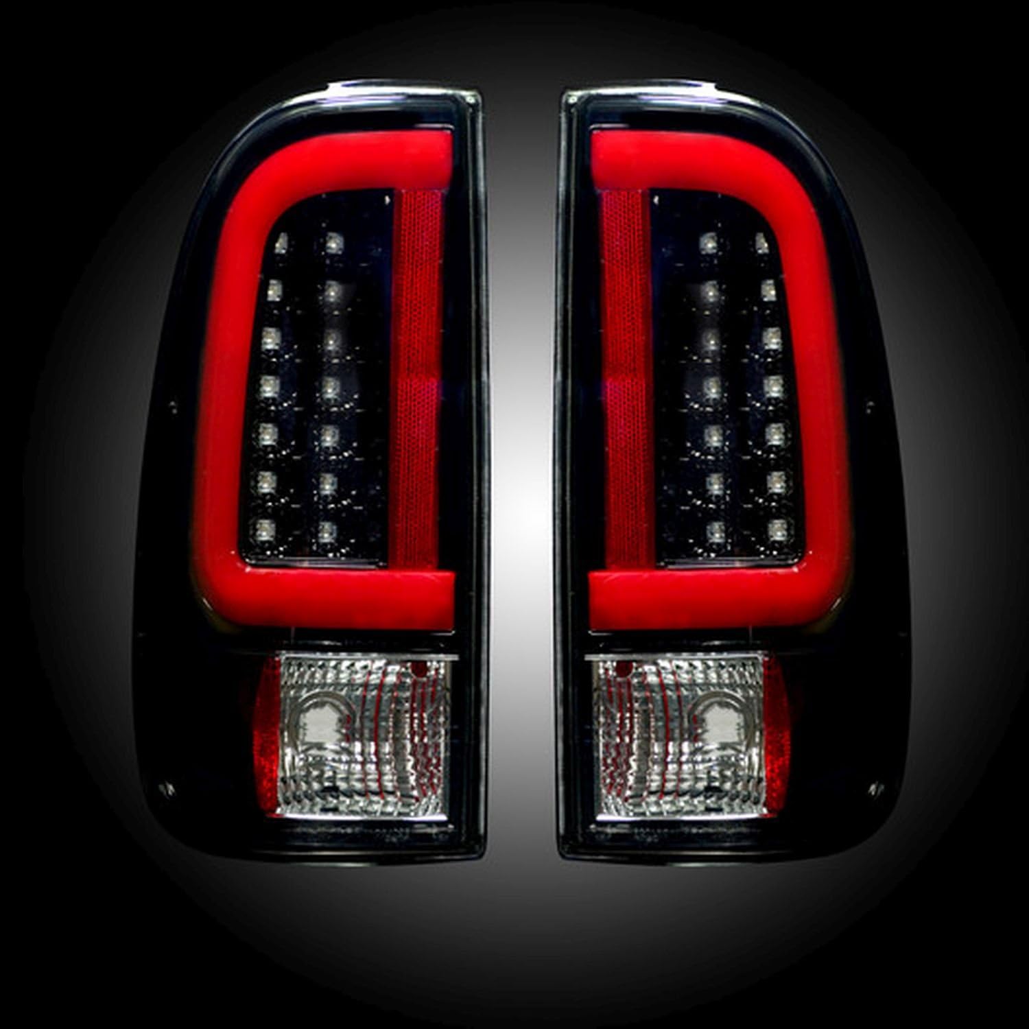 RECON ACCESS 264292Bk - Black/Smoke Fiber Optic Led Tail Lights