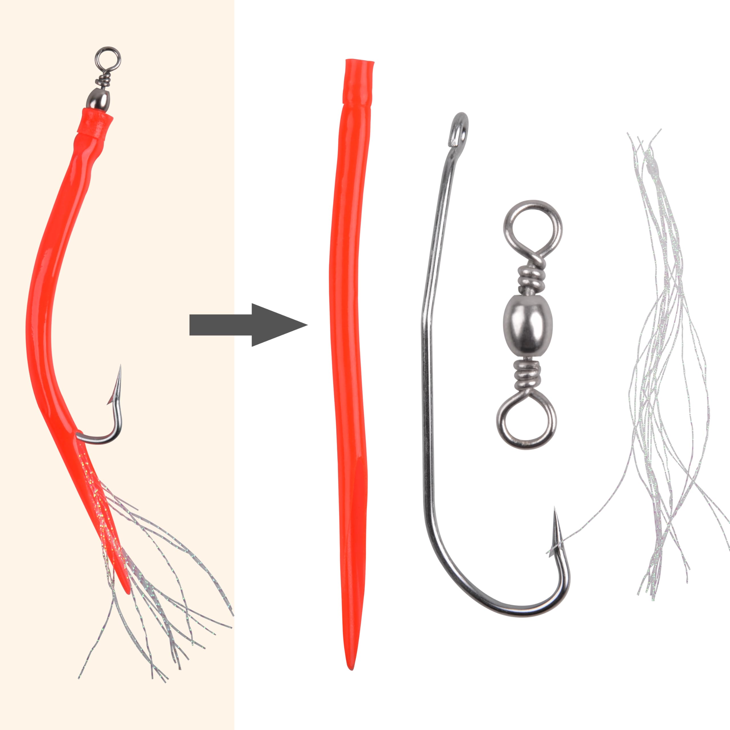 Angelköder für Barsch, gestreift, 6 Stück, für Dorsch, Salzwasser, Dorsch, mit Edelstahl-Haken, Drehgelenk für Offshore, Trolling, Striper, Barsch, Dorsch, Großwildangeln