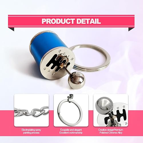 Miniatura 3 de Gea - Llavero de caja de cambios manual de 6 velocidades, llavero de palanca de cambios de automóvil, mini llavero de palanca de cambios de