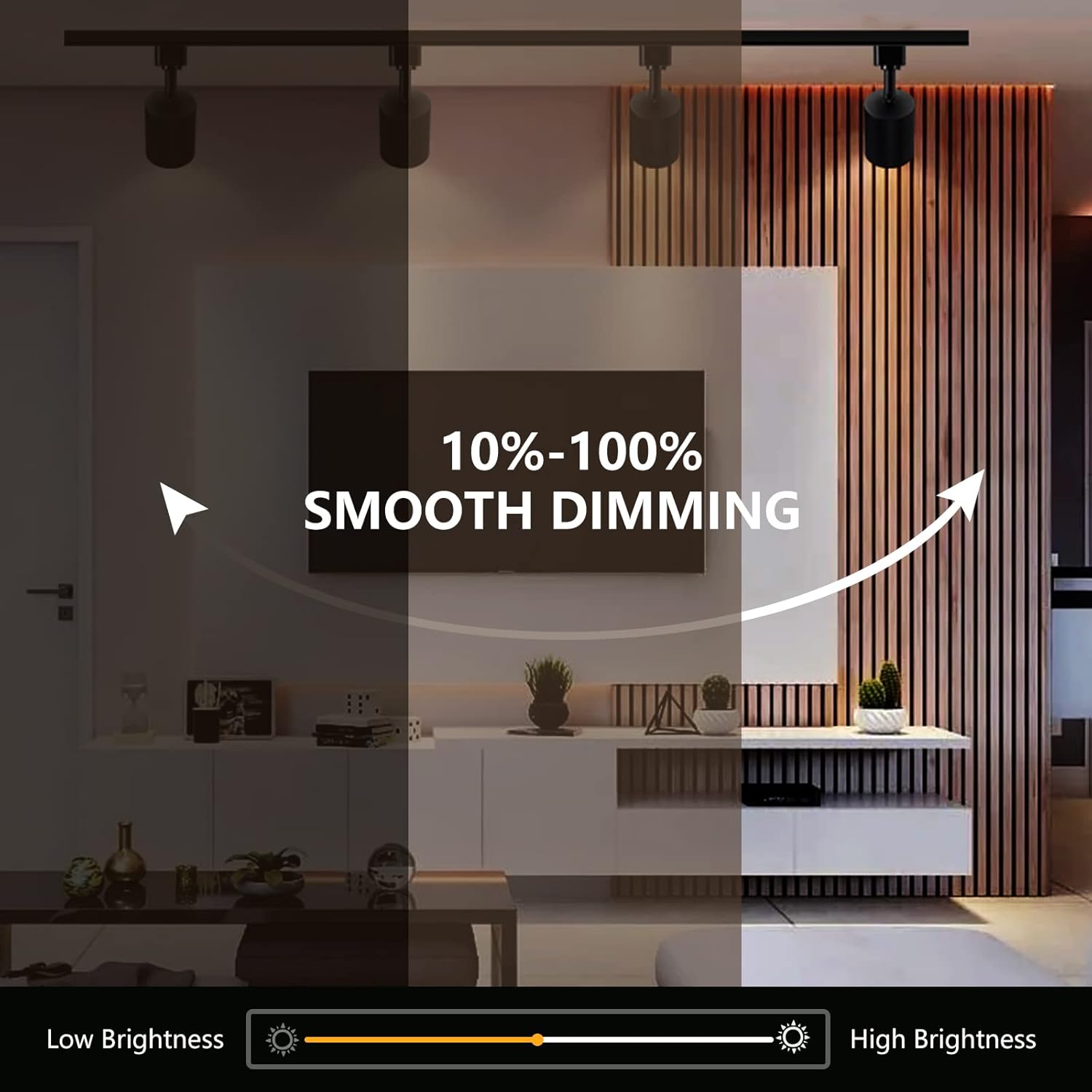 VANoopee 8-Light LED Track Lighting Kit with 6.6FT H Type Track Rails, Dimmable Track Light Heads Bright Ceiling Spotlight Fixture for Kitchen Accent Art, 3000K Warm White, No Flicker 10W 800lm Black