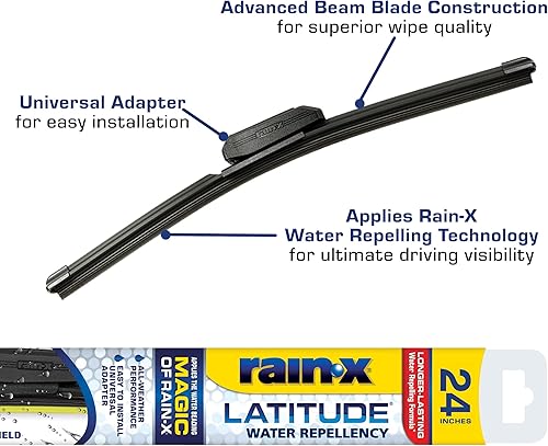 Miniatura 92 de Rain-X 810162 Latitude - Limpiaparabrisas repelentes al agua 2 en 1 de 24 y 20 pulgadas, paquete de 2, repuestos para automóviles con fórmula