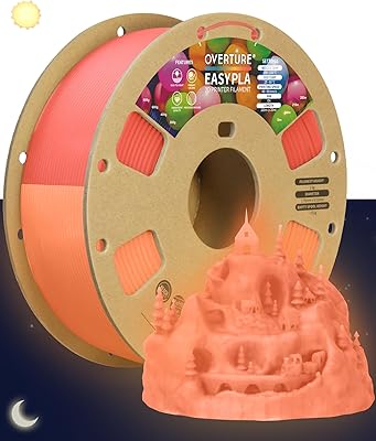 20 – OVERTURE Glow PLA Filament 1.75mm 3D Printer Filament, 1kg Spool (2.2lbs), Dimensional Accuracy +/- 0.02 mm, Fit Most FDM Printer (Glow Red)