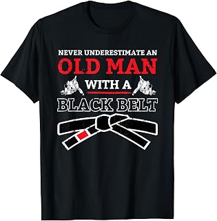 Old Man Jiu Jitsu Black Belt Gifts Dad Jiujitsu Martial Arts T-Shirt
