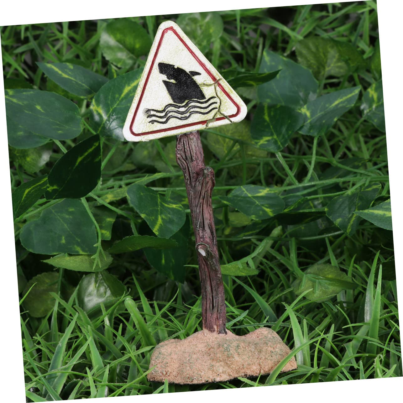 Kisangel 3piezas Adorno De Resina para Acuarios Señal De Advertencia De Decoración Divertida para Peceras Accesorio Creativo De Paisajismo Acuático para Acuarios De Agua Dulce y Salada